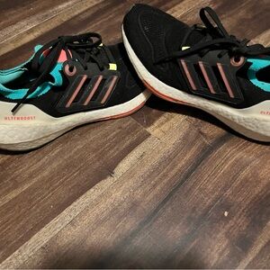 Adidas Ultraboost Black with Pink and Teal Accents
